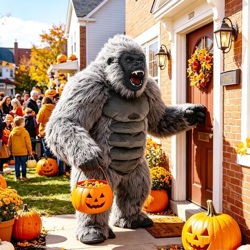 Inflatable Gorilla Costume for Adults, Blow Up King Kong Suit Independence Day Parade Mascot Halloween Ape in Kuwait
