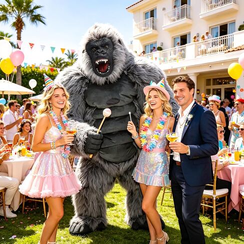 Inflatable Gorilla Costume for Adults, Blow Up King Kong Suit Independence Day Parade Mascot Halloween Ape in Kuwait