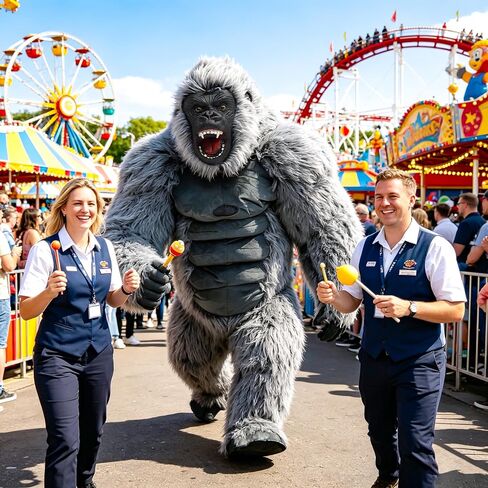 Inflatable Gorilla Costume for Adults, Blow Up King Kong Suit Independence Day Parade Mascot Halloween Ape in Kuwait