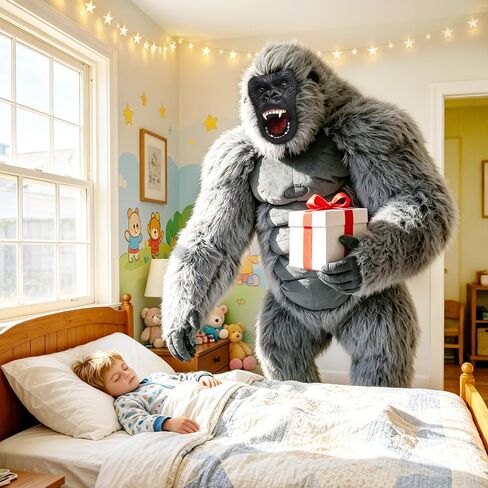 Inflatable Gorilla Costume for Adults, Blow Up King Kong Suit Independence Day Parade Mascot Halloween Ape in Kuwait