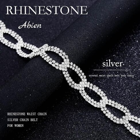 Abien Rhinestone Belt Sparkle Rhinestone Dress Belt for Women Crystal Chain Belts for Formal Dress in Kuwait