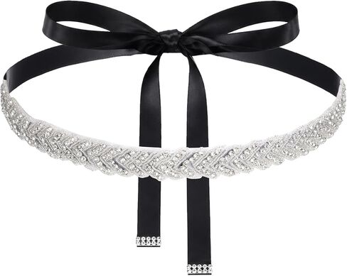 Bridal Rhinestone Wedding Waist Belt wedding dress belt Crystal Belts Handcrafted Glitter Ribbon Belts in Kuwait