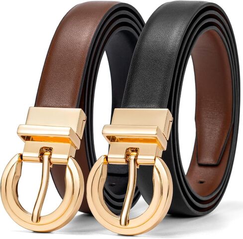 maikun Womens Leather Belt, Reversible Belts Women for Jeans Dress Pants Work Casual, Two Color in One Belt in Saudi Arabia