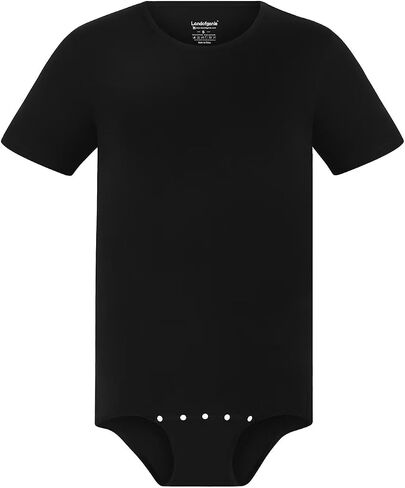 Landofgenie Mens Onesie Bodysuit, Cotton Short Sleeve Stretch Snap Romper in Kuwait