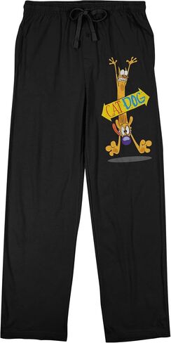 Catdog Arrow Sign Men's Black Sleep Pajama Pants in Kuwait