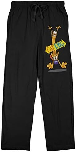 Catdog Arrow Sign Men's Black Sleep Pajama Pants in Kuwait