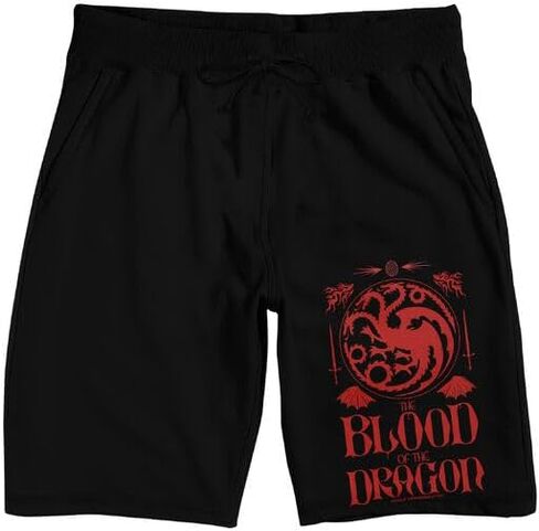 House of the Dragon Blood of the Dragon Crest Men's Black Sleep Pajama Shorts in Kuwait