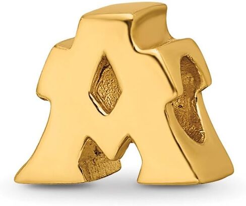 The Black Bow Letter A Bead Charm in 14k Yellow Gold Plated Sterling Silver in Kuwait