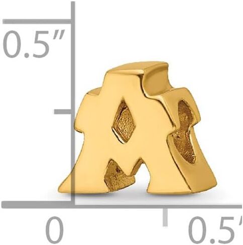 The Black Bow Letter A Bead Charm in 14k Yellow Gold Plated Sterling Silver in Kuwait