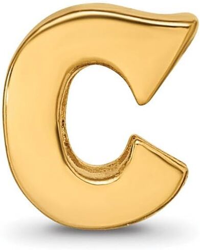 The Black Bow Letter C Bead Charm in 14k Yellow Gold Plated Sterling Silver in Kuwait