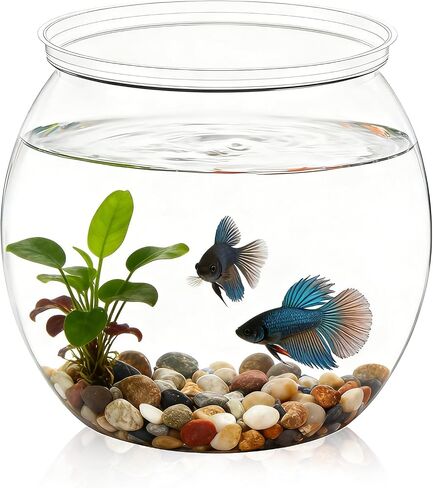 27 oz Mini Plastic Fish Bowl, Decorative Small Fishbowl, Clear Round Small Fishbowl Aquarium, Unbreakable Plastic Betta Fish Tank for Centerpiece Vases, Party Decorations and Home Decor in Saudi Arabia