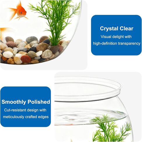 27 oz Mini Plastic Fish Bowl, Decorative Small Fishbowl, Clear Round Small Fishbowl Aquarium, Unbreakable Plastic Betta Fish Tank for Centerpiece Vases, Party Decorations and Home Decor in Saudi Arabia