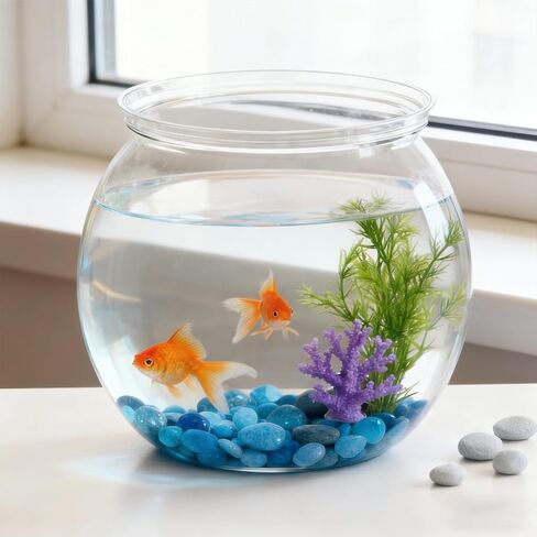 27 oz Mini Plastic Fish Bowl, Decorative Small Fishbowl, Clear Round Small Fishbowl Aquarium, Unbreakable Plastic Betta Fish Tank for Centerpiece Vases, Party Decorations and Home Decor in Saudi Arabia