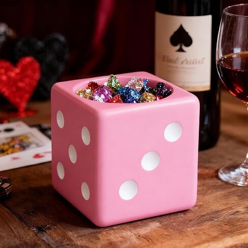 Dice Shaped Candy Bowl Candy Dish For Office Desk Key Bowl For Entryway Table Planters For Indoor Plants Casino Party Decorations (Black) in Saudi Arabia