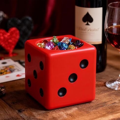 Dice Shaped Candy Bowl Candy Dish For Office Desk Key Bowl For Entryway Table Planters For Indoor Plants Casino Party Decorations (Black) in Saudi Arabia