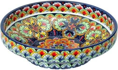 10" Bohemian Style Decorative Bowl, Large Fruit Bowl for Kitchen Counter,Stylish Key Bowl for Entry Table, Bread Candy Snacks Organizer in Saudi Arabia