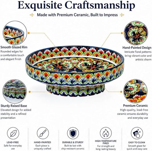 10" Bohemian Style Decorative Bowl, Large Fruit Bowl for Kitchen Counter,Stylish Key Bowl for Entry Table, Bread Candy Snacks Organizer in Saudi Arabia