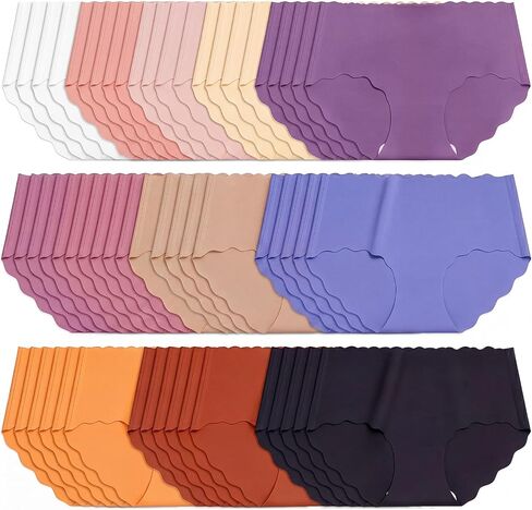 Unittype 100 Pcs Women Underwear Bulk Women Panties Pack 10 Colors 5 Sizes (S-XXL) Seamless No Show Underwear Bulk for Charity Donation Homeless Shelter Resale Multicolor in Kuwait