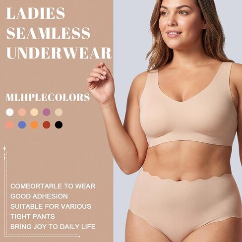 Unittype 100 Pcs Women Underwear Bulk Women Panties Pack 10 Colors 5 Sizes (S-XXL) Seamless No Show Underwear Bulk for Charity Donation Homeless Shelter Resale Multicolor in Kuwait