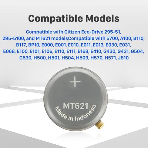 Battery for Citizen Eco-Drive 295-51 295-5100 MT621, Compatible with Panasonic Battery for Replacement for Citizen Eco Drive Watch BP10, E010, E000, E001, E011 in Saudi Arabia