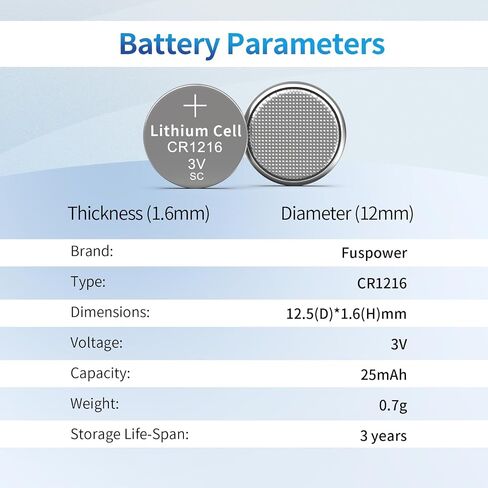 CR1216 Watch Battery CR 1216 Battery 3V Lithium Button Cell Battery (5 Count (Pack of 1)) in Saudi Arabia