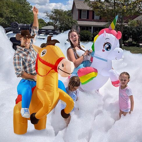 Inflatable Horse Costume, Inflatable Cowboy Riding Horse Costume Funny Blow up Costumes for Men Women Halloween (Multicolor) in Saudi Arabia