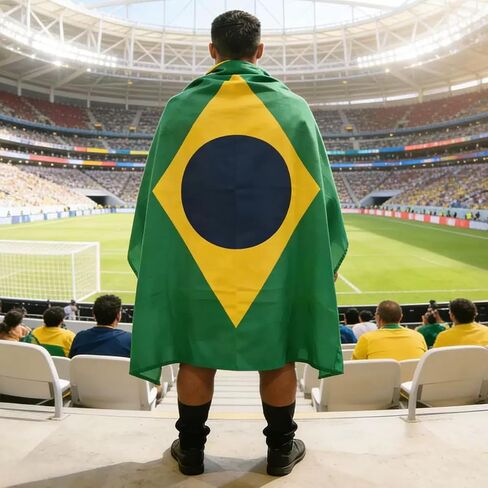 Brazil Flag Cape Cloak for International Sports Tournaments,Football Party Supplies， Game Day, Sporting Events, and Patriotic Celebrations (Brazil) in Saudi Arabia