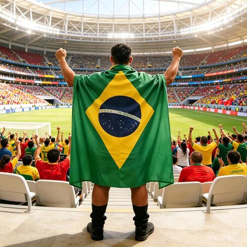 Brazil Flag Cape Cloak for International Sports Tournaments,Football Party Supplies， Game Day, Sporting Events, and Patriotic Celebrations (Brazil) in Saudi Arabia