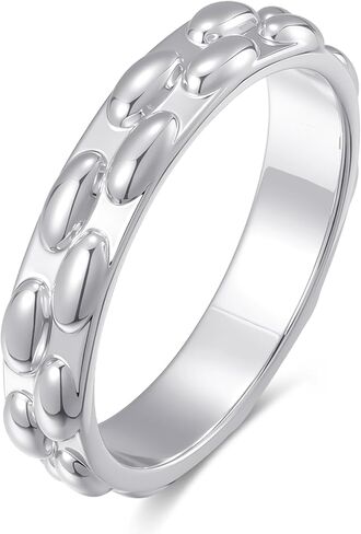 espere Ridged Wide Gold Band | Ribbed Stacking Wedding Ring | 3mm Fluted Wedding Band in Kuwait