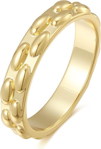 espere Ridged Wide Gold Band | Ribbed Stacking Wedding Ring | 3mm Fluted Wedding Band in Kuwait