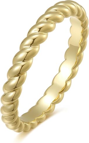 espere Ridged Wide Gold Band | Ribbed Stacking Wedding Ring | 3mm Fluted Wedding Band in Kuwait