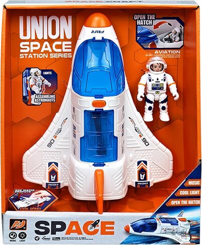 لعبة Spaceship Shuttle Toy مع شخصية رائد فضاء - لعبة Rocket Ship مع رذاذ الأضواء وملعب Sound Shuttle Toys لأولاد ألعاب Planet - هدية عيد ميلاد رائد الفضاء in Kuwait