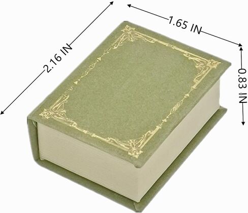Book Shaped Ring Box - Vintage Engagement Ring Box with Hinged Lid for Proposal Engagement Wedding, Proposal Ring Case-PRB012-Green in Saudi Arabia