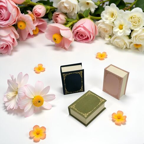 Book Shaped Ring Box - Vintage Engagement Ring Box with Hinged Lid for Proposal Engagement Wedding, Proposal Ring Case-PRB012-Green in Saudi Arabia