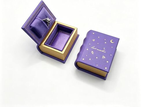 Book Shaped Ring Box - Vintage Engagement Ring Box with Hinged Lid for Proposal Engagement Wedding, Proposal Ring Case-PRB012-Green in Saudi Arabia