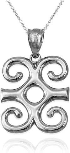 Sterling Silver Adinkra Dwennimmen African Pendant Necklace in Kuwait