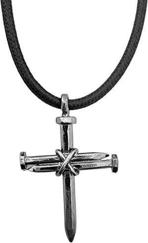 FORGIVEN JEWELRY Antique Nail Cross Necklace Gunmetal Color Finish in Saudi Arabia