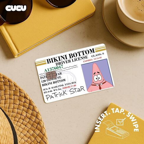 CUCU Covers Patrick License Credit Card Skin Stickers for Key, Debit, Bank Card 4PCS for Adults in Saudi Arabia