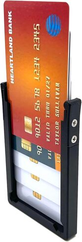 Slim Aluminum Minimalist Wallet for Men & Women - Front Pocket Card Holder Holds up to 6 Cards - No-Snag RFID Style Metal Wallet - Made in USA in Kuwait