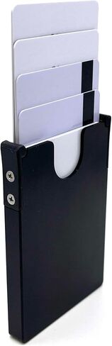 Slim Aluminum Minimalist Wallet for Men & Women - Front Pocket Card Holder Holds up to 6 Cards - No-Snag RFID Style Metal Wallet - Made in USA in Kuwait