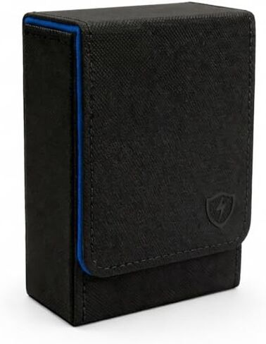 Single Deck Leather Poker Card Case – Playing Card Holder with Magnetic Closure, Fits Standard Poker Size Cards, Premium Card Protector for Travel & Game Night (Black-Purple) in Saudi Arabia