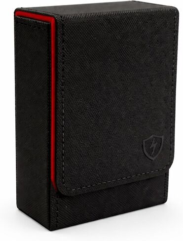 Single Deck Leather Poker Card Case – Playing Card Holder with Magnetic Closure, Fits Standard Poker Size Cards, Premium Card Protector for Travel & Game Night (Black-Purple) in Saudi Arabia