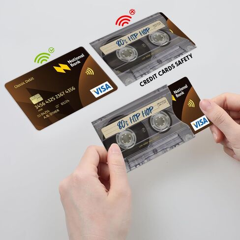 مجموعة WIRESTER مكونة من 10 أغلفة بطاقات حجب RFID، حامل بطاقات ائتمان مضاد للسرقة، سهل التعرف عليه، حافظة سفر آمنة لحماية سرقة الهوية للرجال والنساء - شريط كاسيت in Kuwait
