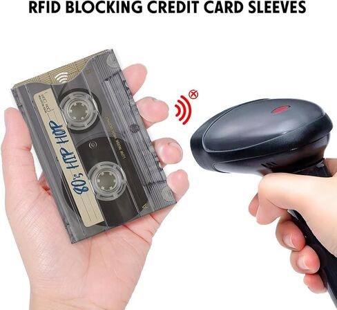 مجموعة WIRESTER مكونة من 10 أغلفة بطاقات حجب RFID، حامل بطاقات ائتمان مضاد للسرقة، سهل التعرف عليه، حافظة سفر آمنة لحماية سرقة الهوية للرجال والنساء - شريط كاسيت in Kuwait