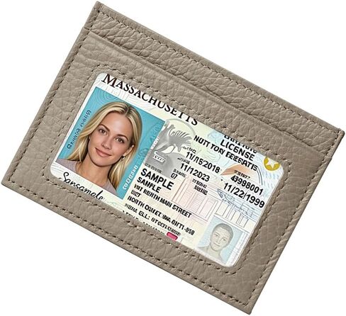 Leather credit card holder Minimalist Slim Front Pocket Wallet with ID Window Stylish and Durable Unisex Card Case drivers license holder in Saudi Arabia
