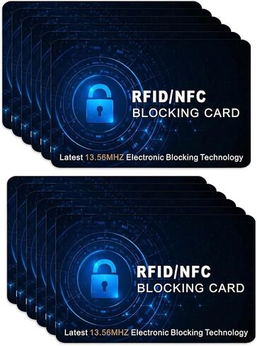 12 Pack RFID Blocking Card, Bank Debit Credit Card Protector, NFC Blocker for Wallet Protection 99.9% Shielding (13.56mhz) Stops Contactless Payment Theft in Saudi Arabia