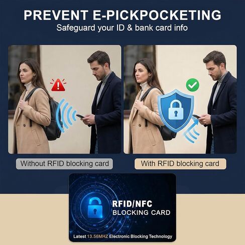 12 Pack RFID Blocking Card, Bank Debit Credit Card Protector, NFC Blocker for Wallet Protection 99.9% Shielding (13.56mhz) Stops Contactless Payment Theft in Saudi Arabia