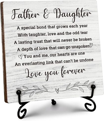 Thank You Gifts for Dad from Daughter, Father's Day Thanksgiving Birthday Gifts for Dad Daddy, To My Dad Wooden Sign with Stand, Home Office Desk Decor Presents for Dads, 5" x 5"-B12 in Saudi Arabia