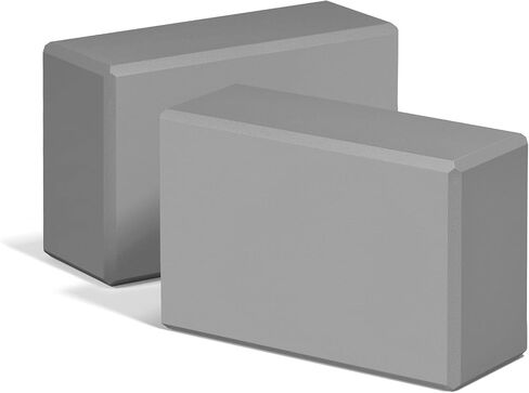 Yoga Blocks 2 Pack, Premium EVA Foam Blocks, Non Slip High Density Foam Yoga Blocks for Pilates Meditation, Stretching and Toning (Gray) in Saudi Arabia