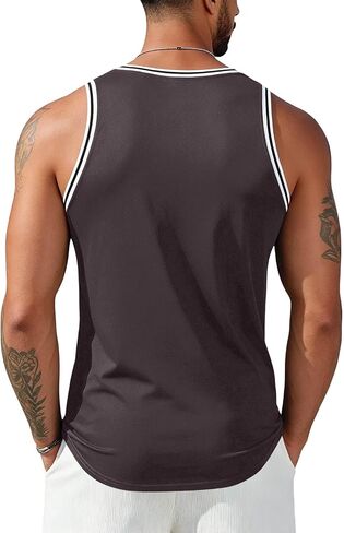 Tank Tops Men Slim Gym Sleeveless Muscle Tank Cotton Knit Lightweight Moisture-Wicking Breathable for Daily Training in Kuwait